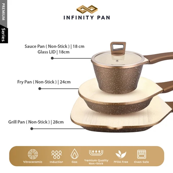 Bolde Pan Infinity PAN set 3+1 - Gold
